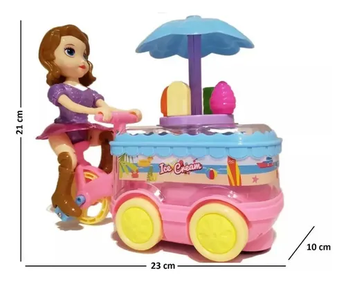 Triciclo de helado con muñeco